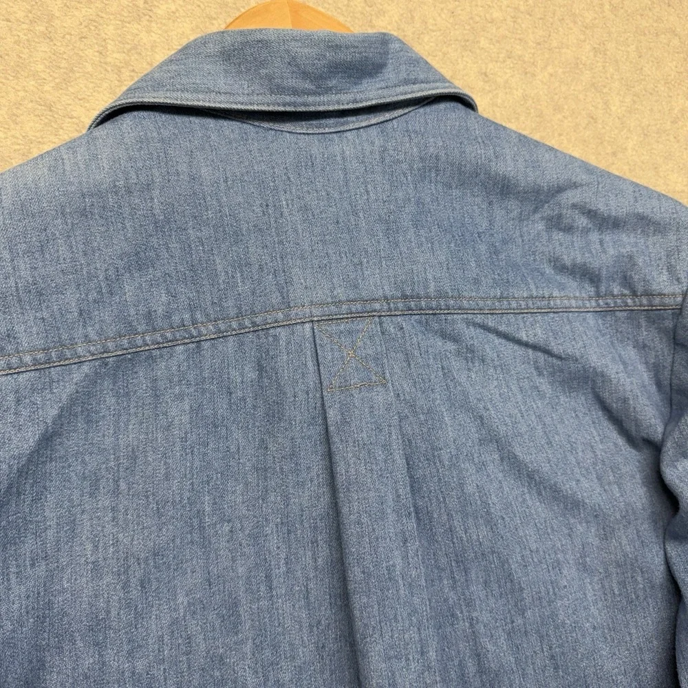 Vintage Levi's Panatela Denim Shirt Jacket XL Blue Chambray‎ Western Elbow Patch